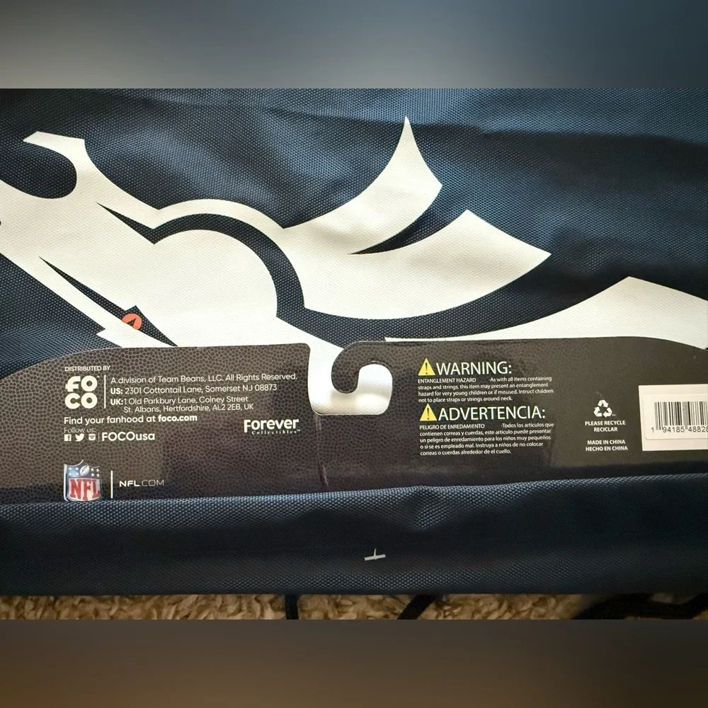 Denver Broncos NFL Drawstring Backpack Gym Bag – New w/ Tags